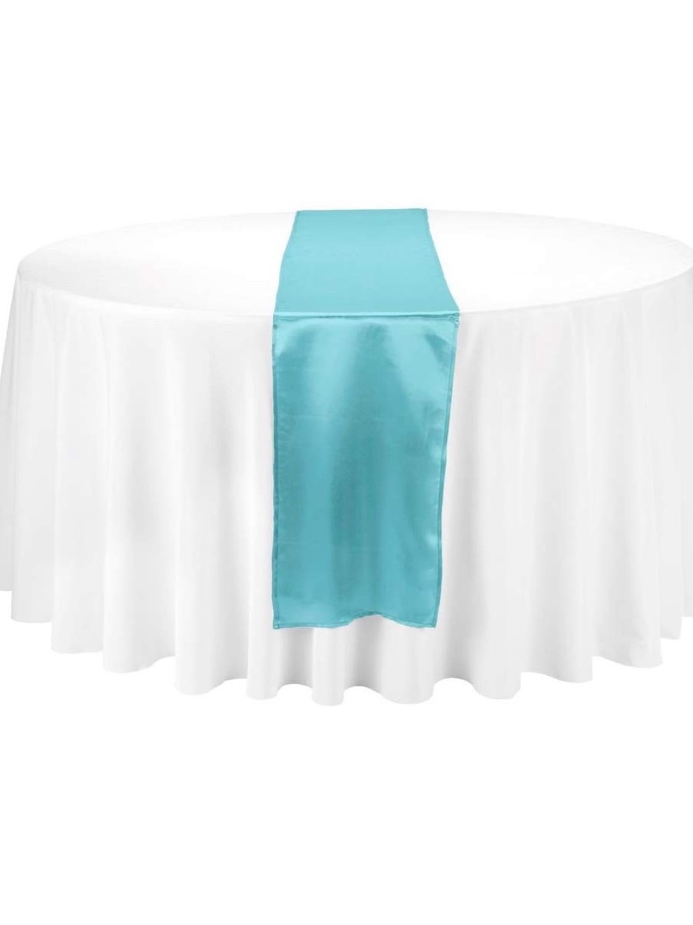 Aqua Satin Table Runners - set of 11 108in x 14in